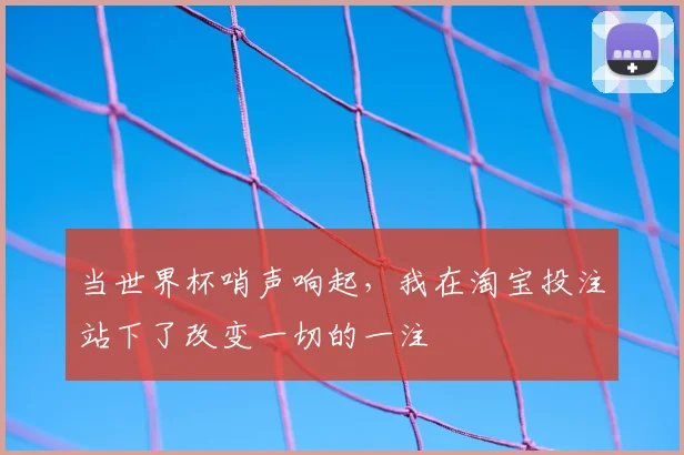 当世界杯哨声响起,我在淘宝投注站下了改变一切的一注